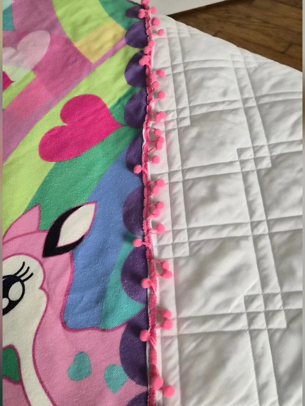 Rare Irregular Choice Large Pink, Blue Heart-Shaped Fawns Beach Towel